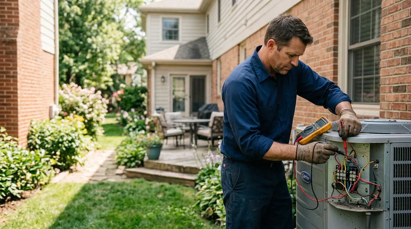 HVAC technician working near Highland Village, TX
